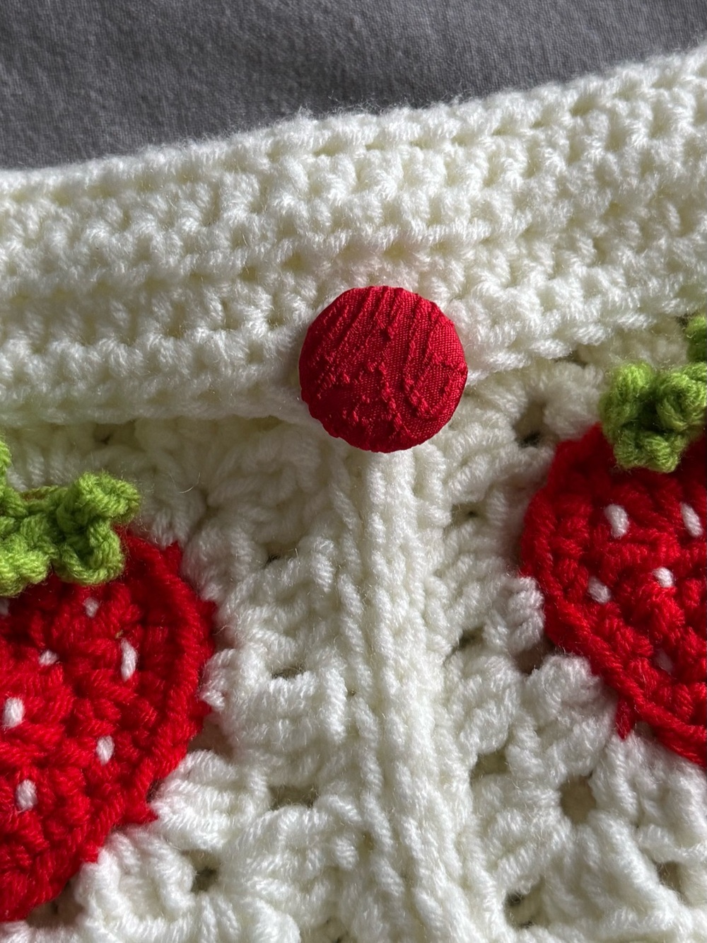 Handmade Crochet Strawberry Crossbody Bag - Picture 3 of 5